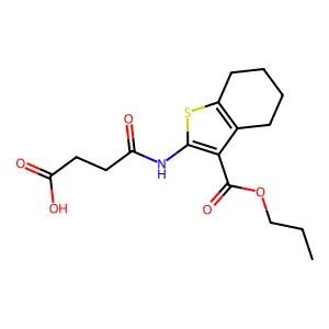 4-oxo-4-((3-(propoxycarbonyl)-4,5,6,7-tetrahydrobenzo[b]thiophen-2-yl)amino)butanoic acid structure