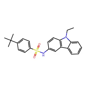 4-tert-butyl-N-(9-ethylcarbazol-3-yl)benzenesulfonamide structure
