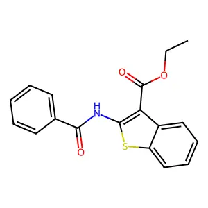 Ethyl 2-benzamido-1-benzothiophene-3-carboxylate structure