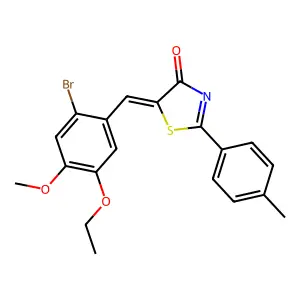 (5Z)-5-[(2-bromo-5-ethoxy-4-methoxyphenyl)methylidene]-2-(4-methylphenyl)-1,3-thiazol-4-one structure