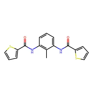 N-[2-methyl-3-(thiophene-2-carbonylamino)phenyl]thiophene-2-carboxamide structure
