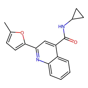 N-cyclopropyl-2-(5-methyl-2-furyl)-4-quinolinecarboxamide structure