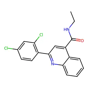 2-(2,4-dichlorophenyl)-N-ethyl-4-quinolinecarboxamide structure