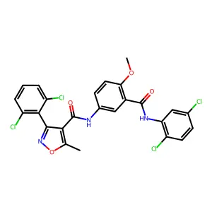 3-(2,6-dichlorophenyl)-N-[3-[(2,5-dichlorophenyl)carbamoyl]-4-methoxyphenyl]-5-methyl-1,2-oxazole-4-carboxamide structure