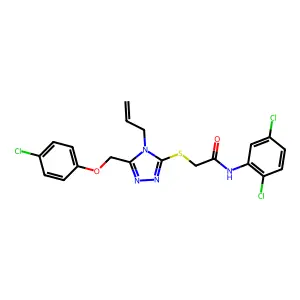2-({4-allyl-5-[(4-chlorophenoxy)methyl]-4H-1,2,4-triazol-3-yl}sulfanyl)-N-(2,5-dichlorophenyl)acetamide structure