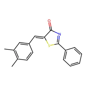 5-(3,4-dimethylbenzylidene)-2-phenyl-1,3-thiazol-4(5H)-one structure