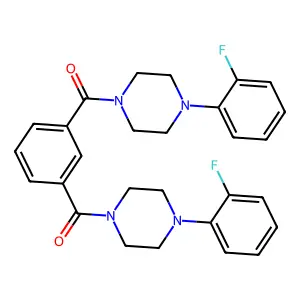 benzene-1,3-diylbis{[4-(2-fluorophenyl)piperazin-1-yl]methanone} structure