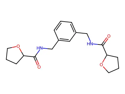 N-[[3-[(oxolane-2-carbonylamino)methyl]phenyl]methyl]oxolane-2-carboxamide structure
