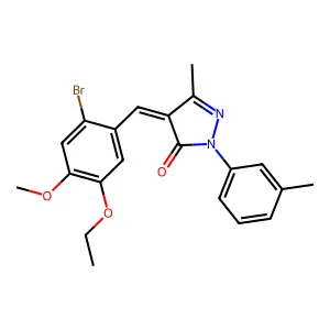 (4Z)-4-[(2-bromo-5-ethoxy-4-methoxyphenyl)methylidene]-5-methyl-2-(3-methylphenyl)pyrazol-3-one structure