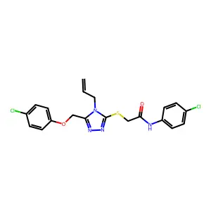 2-({4-allyl-5-[(4-chlorophenoxy)methyl]-4H-1,2,4-triazol-3-yl}sulfanyl)-N-(4-chlorophenyl)acetamide structure