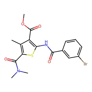 methyl 2-[(3-bromobenzoyl)amino]-5-(dimethylcarbamoyl)-4-methylthiophene-3-carboxylate structure