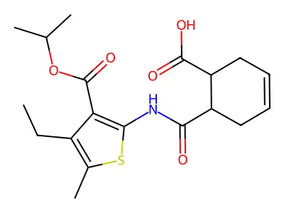 3-thiophenecarboxylic acid, 2-[[(6-carboxy-3-cyclohexen-1-yl)carbonyl]amino]-4-ethyl-5-methyl-, 3-(1-methylethyl) ester structure