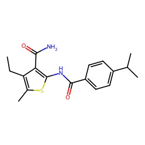 4-Ethyl-2-[(4-isopropylbenzoyl)amino]-5-methyl-3-thiophenecarboxamide structure