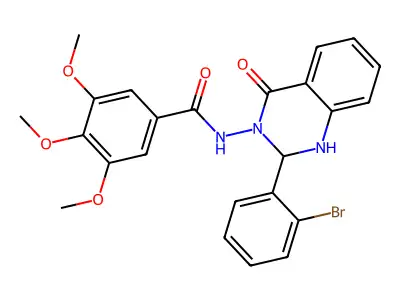 N-(2-(2-bromophenyl)-4-oxo-1,4-dihydro-3(2H)-quinazolinyl)-3,4,5-trimethoxybenzamide structure
