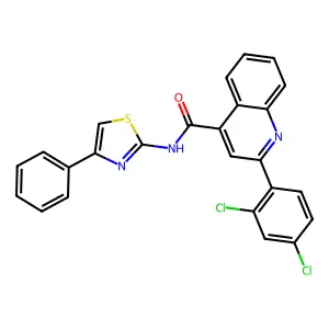 2-(2,4-dichlorophenyl)-N-(4-phenyl-1,3-thiazol-2-yl)-4-quinolinecarboxamide structure
