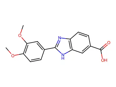 2-(3,4-Dimethoxyphenyl)-1H-benzimidazole-6-carboxylic acid structure