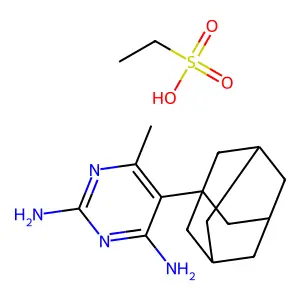 2,4-Diamino-5-adamantyl-6-methyl-pyrimidine ethanesulfonate structure