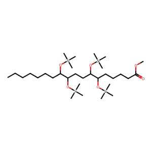 Methyl 6,7,10,11-tetrakis(trimethylsilyloxy)octadecanoate structure