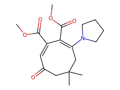 dimethyl (1E,2Z)-5,5-dimethyl-7-oxo-3-pyrrolidin-1-ylcyclooc structure