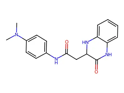 N-[4-(dimethylamino)phenyl]-2-(3-oxo-1,2,3,4-tetrahydroquinoxalin-2-yl)acetamide structure