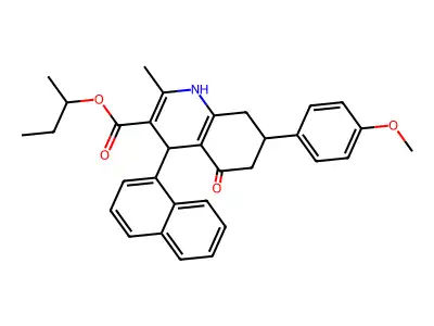 butan-2-yl 7-(4-methoxyphenyl)-2-methyl-4-(naphthalen-1-yl)-5-oxo-1,4,5,6,7,8-hexahydroquinoline-3-carboxylate structure
