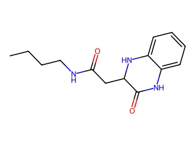 N-butyl-2-(3-oxo-1,2,3,4-tetrahydroquinoxalin-2-yl)acetamide structure