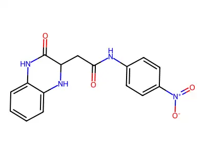 N-(4-nitrophenyl)-2-(3-oxo-1,2,3,4-tetrahydroquinoxalin-2-yl)acetamide structure