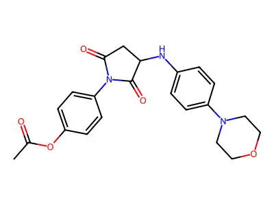 4-(3-{[4-(Morpholin-4-yl)phenyl]amino}-2,5-dioxopyrrolidin-1-yl)phenyl acetate structure