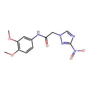 N-(3,4-dimethoxyphenyl)-2-{3-nitro-1H-1,2,4-triazol-1-yl}acetamide structure
