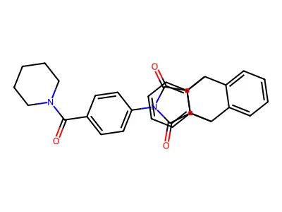 17-[4-(piperidin-1-ylcarbonyl)phenyl]-17-azapentacyclo[6.6.5.0~2,7~.0~9,14~.0~15,19~]nonadeca-2,4,6,9,11,13-hexaene-16,18-dione (non-preferred name) structure