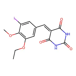 5-(3-ethoxy-5-iodo-4-methoxybenzylidene)-2,4,6(1H,3H,5H)-pyrimidinetrione structure