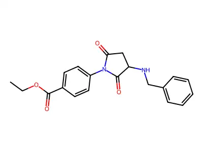 Ethyl 4-[3-(benzylamino)-2,5-dioxopyrrolidin-1-yl]benzoate structure