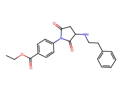 Ethyl 4-{2,5-dioxo-3-[(2-phenylethyl)amino]pyrrolidin-1-yl}benzoate structure