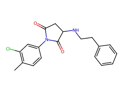 1-(3-Chloro-4-methylphenyl)-3-[(2-phenylethyl)amino]pyrrolidine-2,5-dione structure
