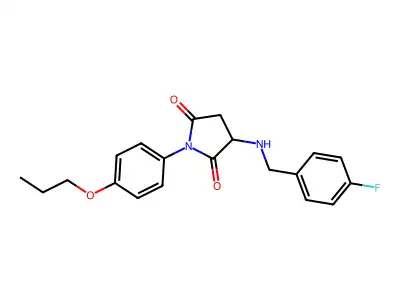 3-[(4-Fluorobenzyl)amino]-1-(4-propoxyphenyl)pyrrolidine-2,5-dione structure