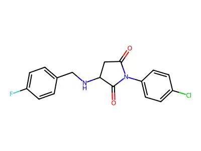 1-(4-Chlorophenyl)-3-[(4-fluorobenzyl)amino]pyrrolidine-2,5-dione structure