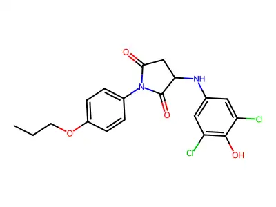 3-(3,5-Dichloro-4-hydroxyanilino)-1-(4-propoxyphenyl)pyrrolidine-2,5-dione structure