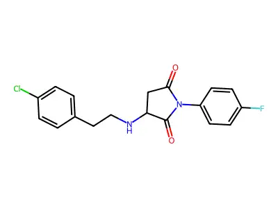 3-[2-(4-Chlorophenyl)ethylamino]-1-(4-fluorophenyl)pyrrolidine-2,5-dione structure