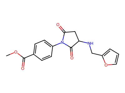 Methyl 4-[3-(furan-2-ylmethylamino)-2,5-dioxopyrrolidin-1-yl]benzoate structure