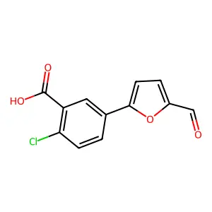 2-Chloro-5-(5-formylfuran-2-yl)benzoic acid structure