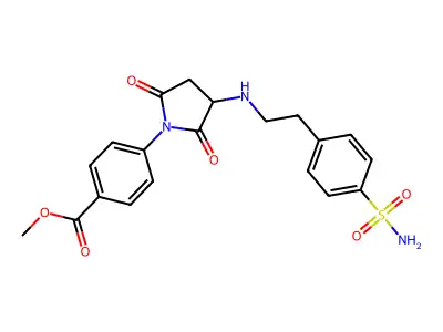 methyl 4-(2,5-dioxo-3-{[2-(4-sulfamoylphenyl)ethyl]amino}pyrrolidin-1-yl)benzoate structure