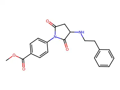 Methyl 4-{2,5-dioxo-3-[(2-phenylethyl)amino]pyrrolidin-1-yl}benzoate structure