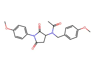 N-[1-(4-methoxyphenyl)-2,5-dioxopyrrolidin-3-yl]-N-[(4-methoxyphenyl)methyl]acetamide structure