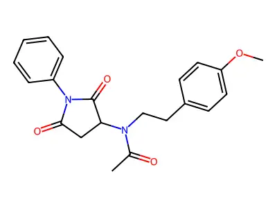 N-(2,5-dioxo-1-phenylpyrrolidin-3-yl)-N-[2-(4-methoxyphenyl)ethyl]acetamide structure