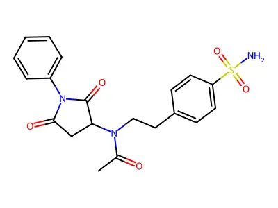 N-(2,5-dioxo-1-phenylpyrrolidin-3-yl)-N-[2-(4-sulfamoylphenyl)ethyl]acetamide structure