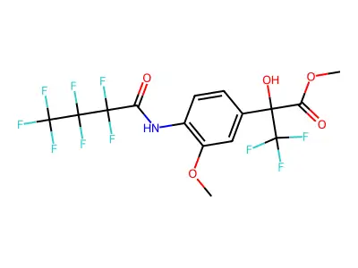 methyl 3,3,3-trifluoro-2-{4-[(2,2,3,3,4,4,4-heptafluorobutanoyl)amino]-3-methoxyphenyl}-2-hydroxypropanoate structure