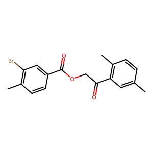 2-(2,5-Dimethylphenyl)-2-oxoethyl 3-bromo-4-methylbenzoate structure