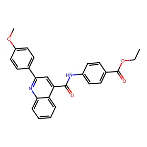 Ethyl 4-[[2-(4-methoxyphenyl)quinoline-4-carbonyl]amino]benzoate structure