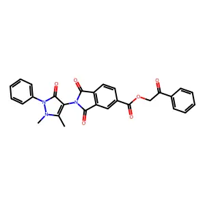 2-oxo-2-phenylethyl 2-(1,5-dimethyl-3-oxo-2-phenyl-2,3-dihydro-1H-pyrazol-4-yl)-1,3-dioxo-2,3-dihydro-1H-isoindole-5-carboxylate structure