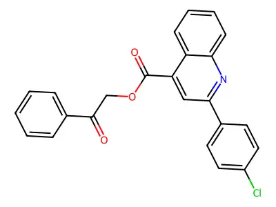 2-Oxo-2-phenylethyl 2-(4-chlorophenyl)-4-quinolinecarboxylate structure